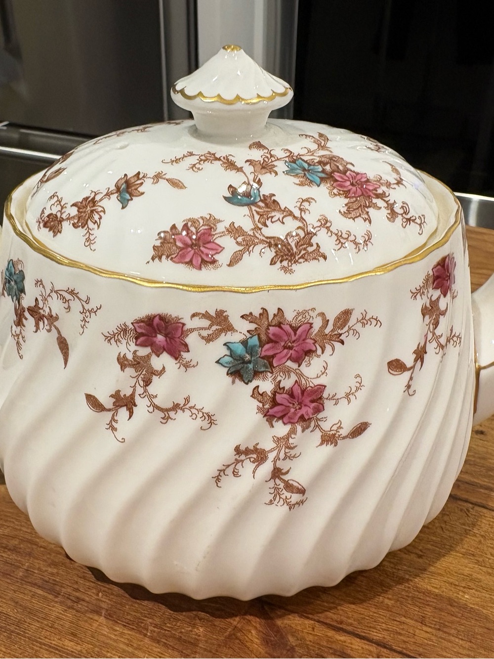 Ancestral by Minton (Globe Backstamp) Teapot & Lid